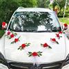 Bseical Decorazioni Auto Matrimonio Macchina, Fiocco Auto Matrimonio Sposi Tulle, Decorazione Matrimonio Macchina Nastro Bianco Per Auto Con Fiocchi Set Wedding Partito Addobbi Ventosa (Bianco-rosso)