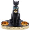 Tomotato Statua della Dea Bastet del Gatto Egiziano, 16x20cm Portacandele da Collezione in Statuetta da Collezione della Dea del Gatto Bastet Antico Egitto per La Decorazione