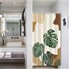 Bovlleetd Piccolo Tenda da Doccia 92x183cm Tropicale Botanico Mid-Century Astratto Foglie di Palma Piante Decorativo Impermeabile Lavabile in Poliestere Tende da Bagno con 6 Ganci per Vasca da Bagno
