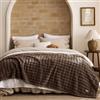 BEDSURE Morbida coperta con bolle d'aria, regalo per donne, coperta per divano, coperta in lana e pile, coperta decorativa morbida e calda per camera da letto, soggiorno, copriletto, marrone, 220 x