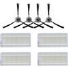 GYing Kit accessori di ricambio per aspirapolvere robot Lefant F1, 4 spazzole laterali + 4 filtri HEPA