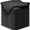 SMTCM 10 panni per la pulizia in microfibra, 30 x 30 cm, colore nero, multiuso, morbidi, in microfibra, assorbenti, per la cucina, senza pelucchi, lavabili, per la casa e l'auto