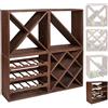 ts-ideen scaffalatura cubica per bottiglie di vino, impilabile, colore: marrone scuro, Legno, Dunkelbraun, Weinregal 3er