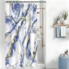 Uiiooazy Tenda Doccia Antimuffa, Tenda da Doccia 120x200cm Blu Navy Effetto Marmo Sfumata Blu Moderna Tende da Bagno Impermeabile Tessuto Lavabile Poliestere Tende per Vasca da Bagno con 8 Anelli