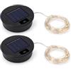 Vexnaro Set 2 Pezzi Ricambio Luci Solari, 8 cm Pannello Solare Impermeabile con Lampadine LED, Parte Superiore per Lampada Solare da Giardino Esterno Decorazione Fai da Te