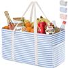 Lifewit Borsa Spesa Grande 46 L, Shopper Pieghevole con Struttura in Filo Metallico e Manici Rinforzati, Cestino Portaoggetti, Tote Bag per Spesa, Picnic, Spiaggia, Lavanderia, Campeggio, Blu