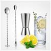 Generico Dosatore Misurino Doppio per Cocktail 30ml /60ml Stile Giapponese 2 Cucchiai Bar In Acciaio Inox Qualità' Premium Professionale Attrezzatura Per Bar,Discoteche,Party, Feste