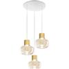 Fabas Luce Kino Sospensione Cognac 3Luci Tonda