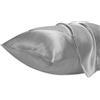 Lirex Set di 2 Federe in Raso 30x50cm, Protezione Capelli e Pelle & Antirughe, Chiusura a Busta,(Grigio Scuro)