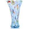 LCCCK Vasi in vetro Aqua da 22,9 cm di altezza per fiori, unico vaso in vetro soffiato a mano Aqua per decorazione della casa, vaso da fiori colorato a bocca larga, centrotavola per soggiorno, tavolo