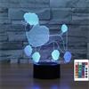FLRXHK Lampada notturna a LED con illusione 3D a forma di barboncino, lampada da tavolo con telecomando, 16 colori, luce notturna a LED ottica, decorazione per la stanza dei bambini