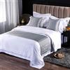 QRGMKL Nuovo Tinta Unita Corridori Letto Morbido Delicato sulla Pelle Sciarpe da Letto Ad Alta Precisione Geometrico Jacquard Biancheria da Letto Protettore Copriletto-Grey A||240X50cm for 1.8m Bed