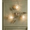 Mondocreazioni Plafoniera da soffitto classica a 3 luci in ferro battuto e vetro realizzata e decorata artigianalmente coll. steven