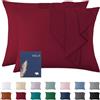 Vielit Set di 2 federe per cuscino decorative in microfibra, 60 x 80 cm, rosse, certificate ecologiche, resistenti e ipoallergeniche