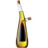 noTrash2003 Dispenser di aceto e olio 2 in 1 in vetro con tappo di sughero aceto e olio Menage vetro borosilicato camera interna 80 mL esterno 300 mL insalata cucina tavolo da pranzo