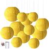 Treer Lanterne Rotonde di Carta, 12 pz Palla di Carta Lanterna per Compleanno Decorazione Festa Nozze Giardino Matrimonio Natale Halloween Nuziale di della (Giallo)