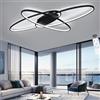 LIUYU Lampadario da Soggiorno LED Plafoniera 130x85cm Ovale Nero 95W