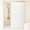 Single tree forest Tenda da Doccia Magnetica Pieghevole per Bagno, Lino Spesso con Ganci - Adatta per vasche da Bagno- W100xH200cm-White