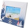 UKCOCO Cornice per Foto in Legno Stile Marino Decorazioni a Conchiglia, Elegante Cornice da Tavolo a Tema Mare per Arredamento Casa e Desktop