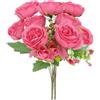 CFifHtOL 2 Mazzi Fiori Finti per Decorazioni,Fiori Finti per Cimitero,Mazzo di Rose Artificiali Realistici per Decorazione Casa,Vaso,Matrimonio,Centrotavola,Giardino,Ufficio (Rosa shocking)