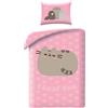 Halantex Pusheen I Loaf You Copripiumino Singolo 140x200 + Federa Microfibra Rosa