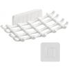 Daleweo Portasapone doccia senza foratura, portasapone autoadesivo in plastica con griglia scolapiatti, facile da parete per bagno, bianco