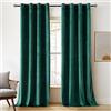 Woaboy Tende Oscuranti in Velluto 140x300 cm Verde Scuro