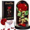 HAOCEE Regalo Donna, Rosa Eterna Con Farfalle＆Led, Rosa Galassia(Rosso)