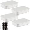 CNKHDZ Set da 6 contenitori con coperchio, contenitori impilabili con coperchio, contenitori in plastica per scaffali, cucina e bagno (Blu, 36.5 * 26 * 15.7cm)