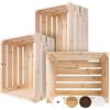 Creative Deco Set 3 x Cassetta in Legno Naturale | 50 x 40 x 30 cm | Cassetta di Legno in Stile Vintage Shabby | Scatola Porta Oggetti, Portafrutta, Cassette Decorazioni, Regali per la Decorazione DIY