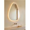 VIDI HOME Melin - Specchio da Bagno LED, 80×60 cm, a Goccia Anticondensa - Specchiera Retroilluminata con 3 Temperature di Luce per Bagno Moderno e Casa