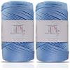 Makromecity Filato macramè 2mm x 230m Premium Poliestere Filo di Macramè in Polipropilene per Artigianato Decorazioni per la Casa Tovagliette Borsa a Tracolla Borsa da Mano Runner (Blu Baby, 2 Fili)