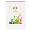 Egofine Cornice portafoto A4 bianca, 21 x 30 cm, con vetro acrilico, formato A4 (21 x 29,8 cm) per foto, certificati e immagini da 14 x 19 cm, montaggio da tavolo e parete, formato verticale e