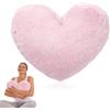 MOFXWHE Cuscino a forma di cuore rosa, cuscino a forma di cuore, 46 x 36 cm, morbido cuscino decorativo per soggiorno, divano, camera da letto, regalo