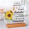 Apjielop Regalo Donna, Girasole, Idee Regalo Donna Compleanno, Regali per Lei, Girasole Ispirazione Targa Acrilica, Regali Incoraggiare per Migliori Amica, Colleghe, Moglie, Mamma, Sorelle, Maturità, Zia