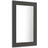 Mobili Fiver, Specchiera rettangolare Rachele 90x60 cm, Nero Frassino, Specchio per Bagno, Camera, Corridoio, Ingresso, Soggiorno, Made in Italy