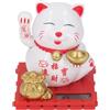 SENECESLI Braccio Che Agita il Gatto Portafortuna, Simpatico Gatto Che Ondeggia Ad Energia Solare, Fengshui Cinese Vivido e Adorabile Gatto della Fortuna, Decorazione della Statua del