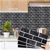 Decoroom Piastrelle autoadesive da parete, 12 pezzi, 15 x 30 cm, colore: nero