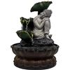 Uziqueif Buddha Seduto Meditation Fontana da interni, cascata, fontana da tavolo per interni Zen Meditazione, decorazione rilassante per casa, ufficio, camera da letto,Grigio,Buddha C