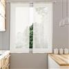 HOMEYA - Tende Cucina, 45x120 cm, Beige,Tende Cucina con Righe,Traslucidi in Voile - Tendine Finestra a Vetro per Interni