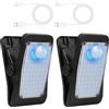Dhqkqg Lampade solari per esterni con rilevatore di movimento, 2 luci a energia solare clip on, IP65, impermeabile, per esterni, terrazza, veranda, garage (luce calda)