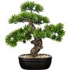 Briful Grande bonsai finto Podocarpus Brevifolius, 40 cm, pianta artificiale grande in vaso ovale nero, pianta decorativa per casa, ufficio, scrivania
