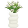 PATIKIL Fiori Vasi Creativi Eleganti Fiori Vasi per Bouquet Infrangibile Plastica Fiori Vaso Decorativo per Casa Soggiorno Stanza Centrotavola Ufficio Matrimonio Festa Bianco