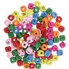POFET 300pcs 10mm cubo Lettera Perline di Legno Perline quadrate in Legno per Artigianato Fai da Te Gioielli Che Fanno Giocattoli per Bambini
