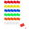 YIPFEN 30 Mini Bandierine su Bastoncino 14x21cm, 6 Colori Misti (5pz/Colore), Bastoni Robusti Ideali per Feste, Sport, Sfilate, Compleanni.