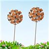 YPLANGENT 2 Pezzi Paletti Decorativi da Giardino, Decorazioni Giardino, Decorazione da Giardino in Metallo Arrugginito - Fiore in Metallo 40 cm per Esterno, Cortile, Terrazza e Balcone