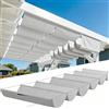 NINGBAI Vela Parasole a Onda Retrattile 210 x 350 cm Vele Ombreggianti Impermeabile Telo Parasole con Fune Occhiellato Protezione UV Tenda Vela per Cortile Veranda Gazebo, Grigio Chiaro