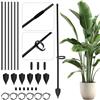 TZEKING 6 Pezzi Supporto per Piante 6.3mm x 36cm - Tutori in Fibra di Vetro Resistenti con Aste di Collegamento, Picchetti & Clip - Ideale per Orchidee, Monstera - Resistente agli Agenti Atmosferici