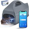 VeftBltrem Trappola per topi elettrica 6000 V, trappola per mouse intelligente con WiFi, allarme batteria bassa, riutilizzabile e facile da pulire, per uso interno, cucina, compatibile Tuya, Alexa, Google