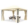 TOOLPORT Gazebo giardino 4x4 m, pali in alluminio, telo tetto 220g/m² beige